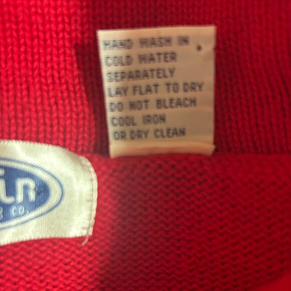 VTG Austin Clothing Women Sweater L Cowl Neck Knitted American Flag Patriotic - Picture 10 of 12